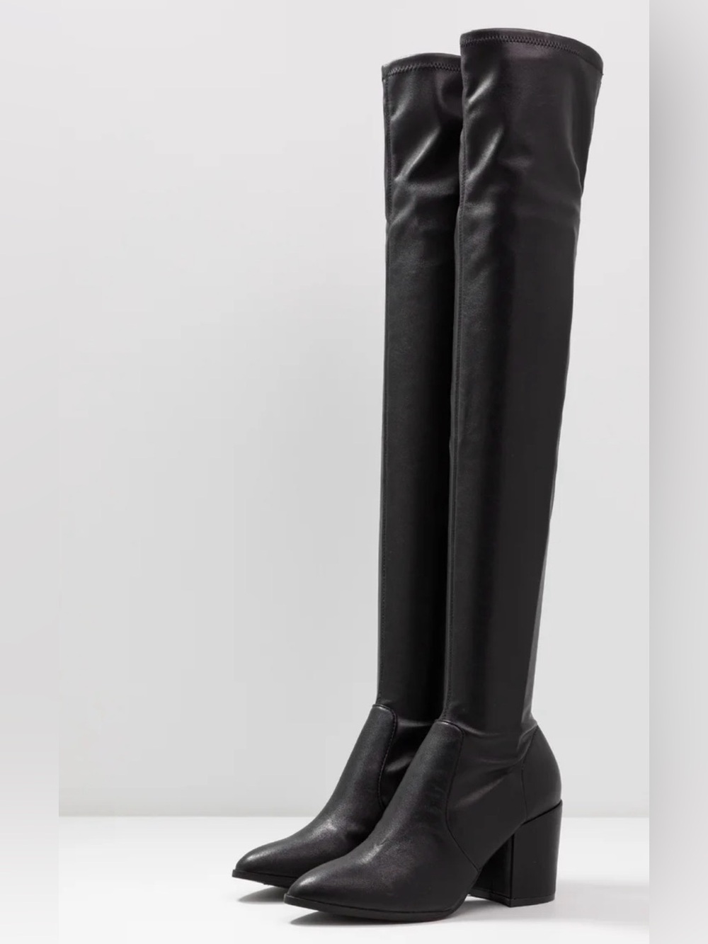 Steve Madden Black Over-The-Knee Block Heel Boots